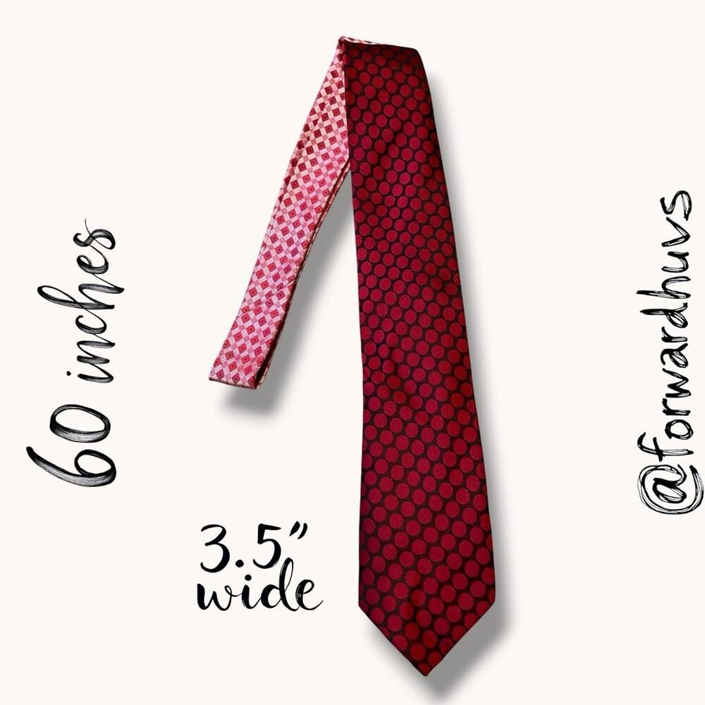 St. Patrick Red Geometric Dot Microfiber Necktie 60” x 3.5”